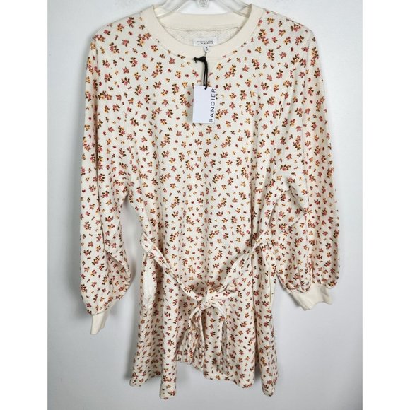 Sincerely Jules for Bandier Women's Sz. M The Dahlia Sweatshirt Dress Floral NWT - Picture 1 of 7